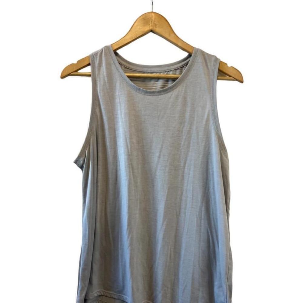 Athletic Open Back Tank Top Gray Sleeveless Workout Yoga Gym Size Large - Picture 3 of 8